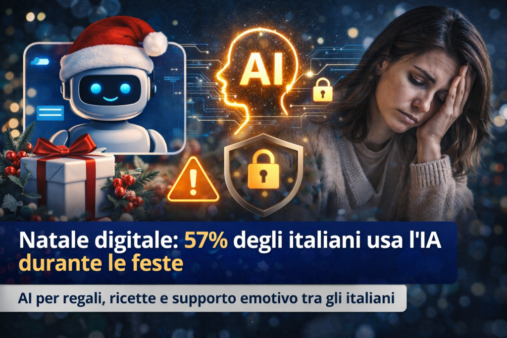 Natale digitale: IA protagonista per 57% italiani