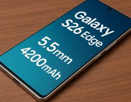 Galaxy S26 Edge: batteria da 4.200 mAh e spessore record di 5,5 mm