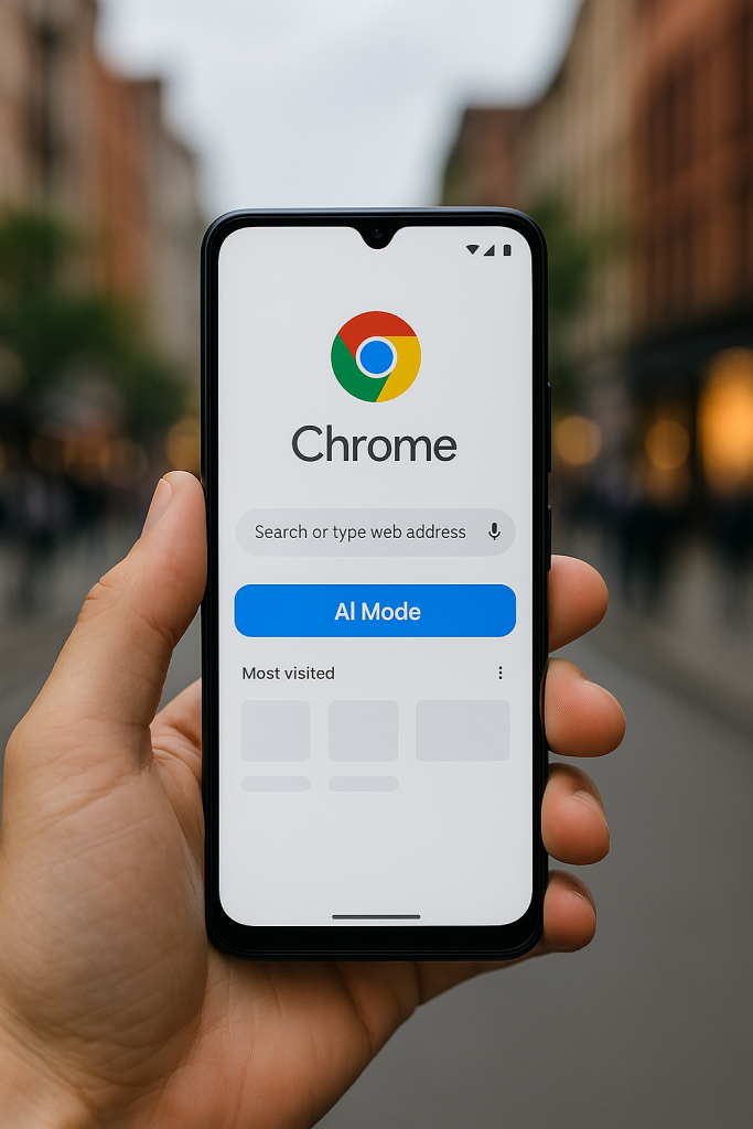 Google introduce shortcut AI Mode su Chrome mobile