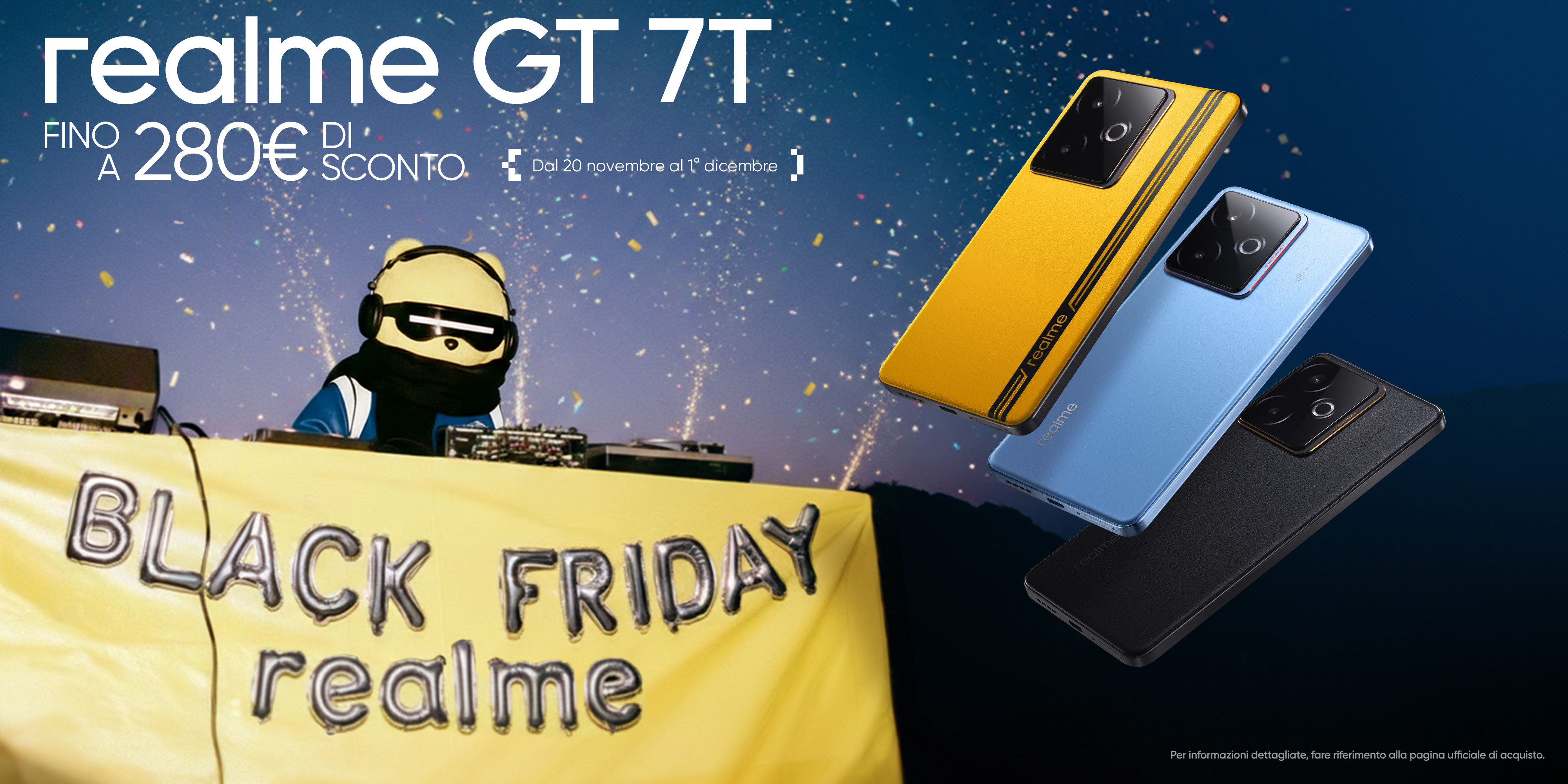 Black Friday di realme: sconti fino a 400 € su GT 7 Pro, serie GT 7 e 14 Pro+