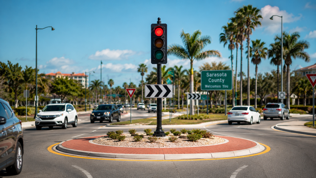 Semaforo rotonda: un'idea bizzarra che nasce in Florida