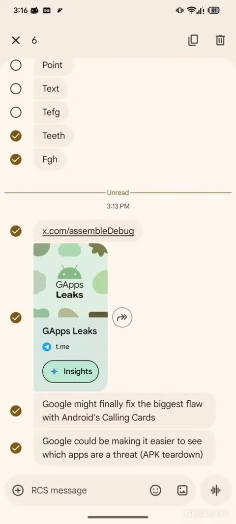 Easy Access : nuovo menu per Google Messaggi