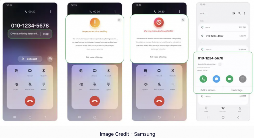 One UI 8 porta Voice Phishing Suspected Call Alert su Galaxy S25
