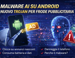 Malware AI su Android: nuovo trojan per frode pubblicitaria