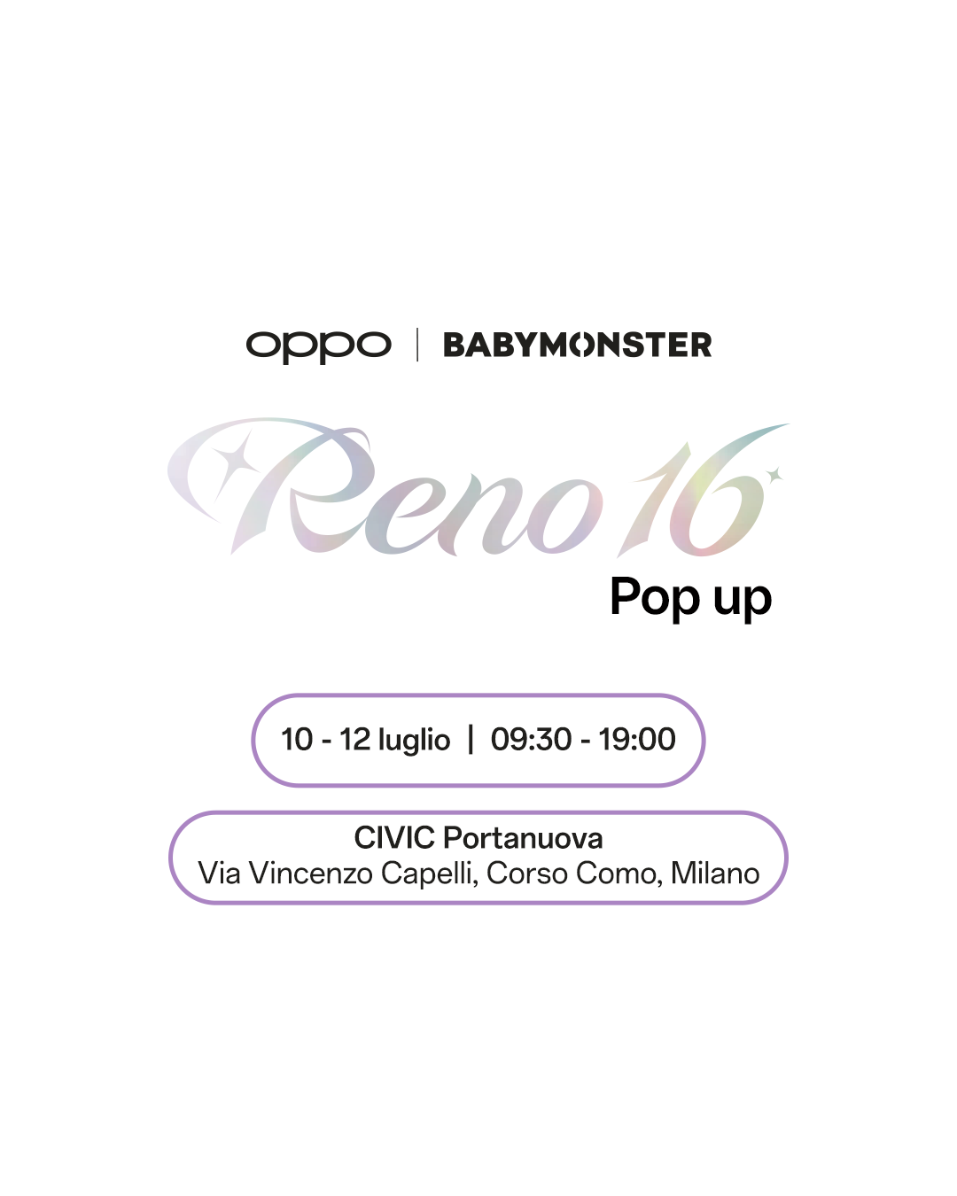 OPPO e BABYMONSTER portano Reno16 Series a Milano