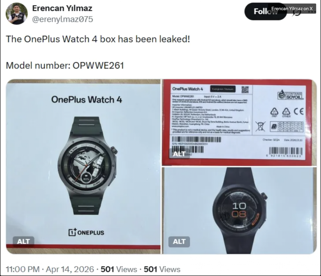 OnePlus Watch 4: il box svela batteria e funzioni