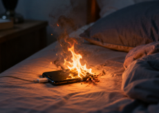Galaxy S25 FE prende fuoco sul materasso