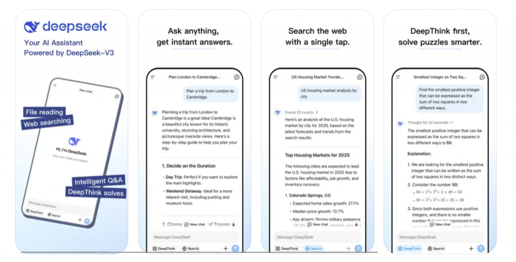 DeepSeek AI Assistant è ora tra le top free app per iPhone