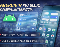 Android 17 più blur: cambia l’interfaccia