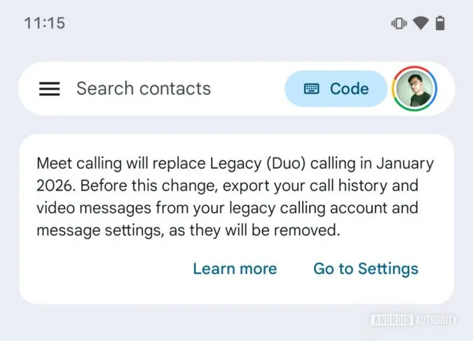 Google Duo fine supporto: dal 2026 solo Meet per le videochiamate