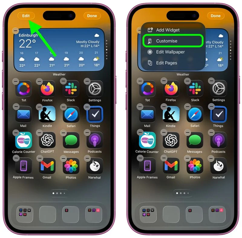iOS 26: come rendere trasparenti le icone delle app