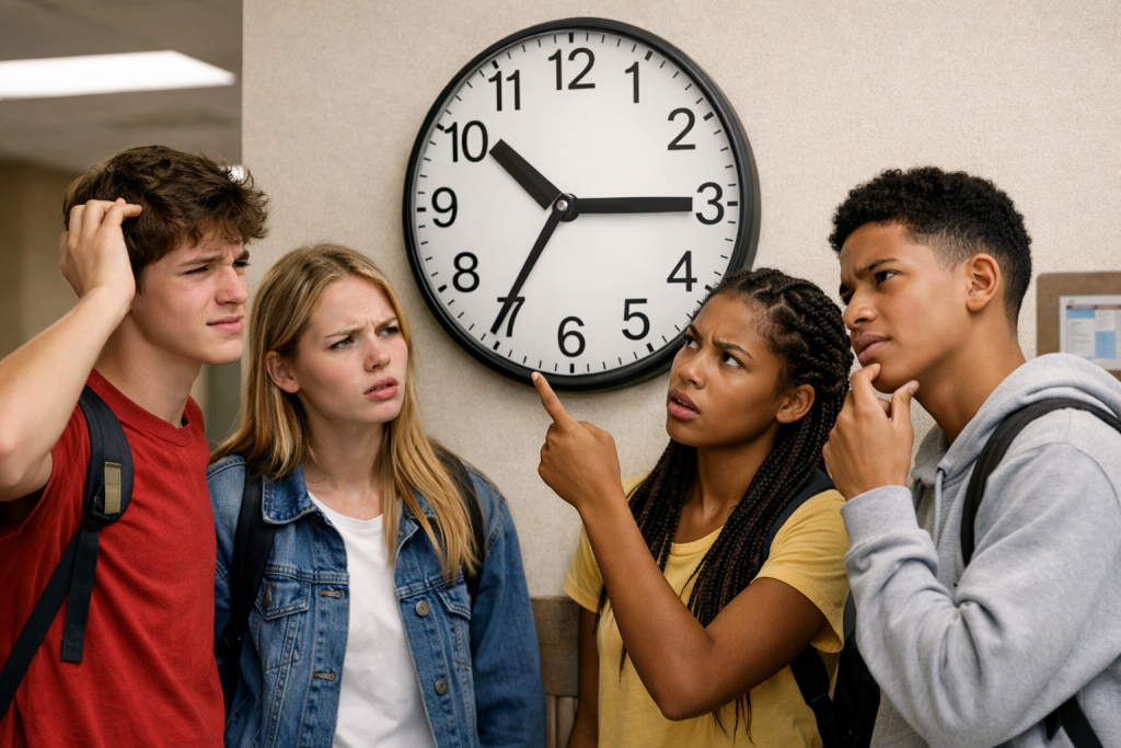 Ragazzi non sanno leggere orologio analogico