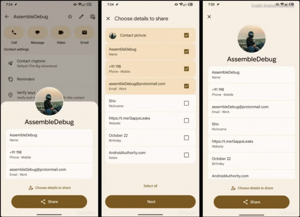 Google Contatti condivisione cambia interfaccia