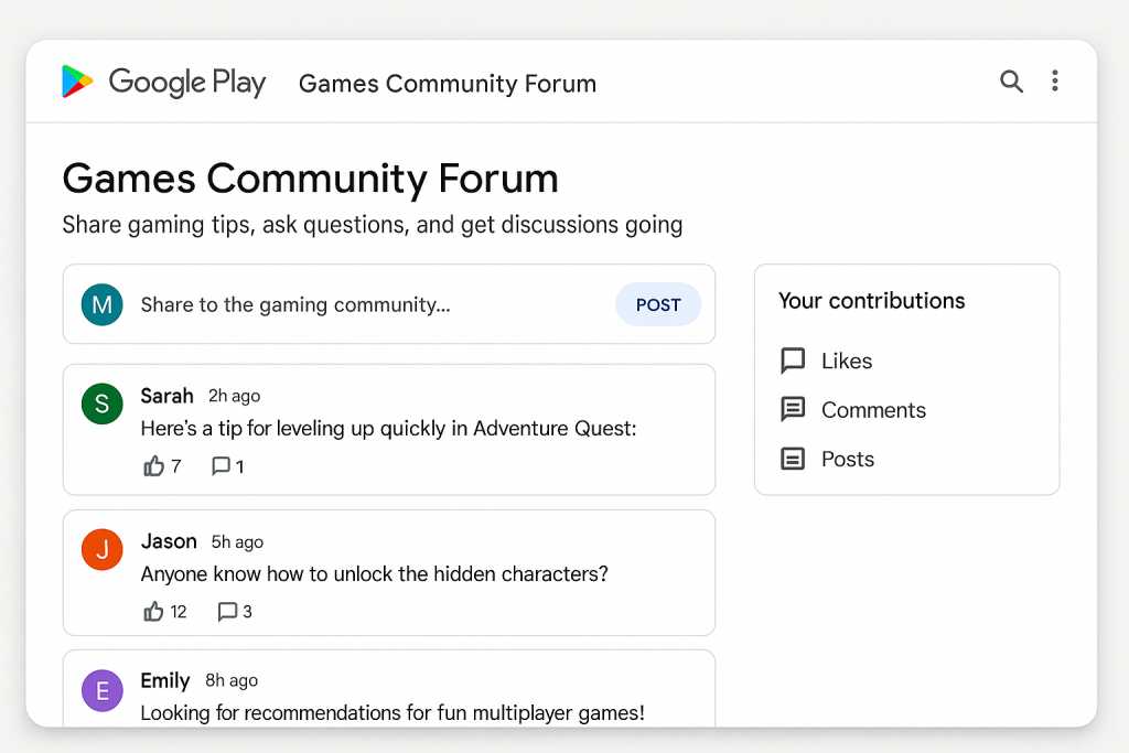 Google Play Games Community Forum in arrivo
