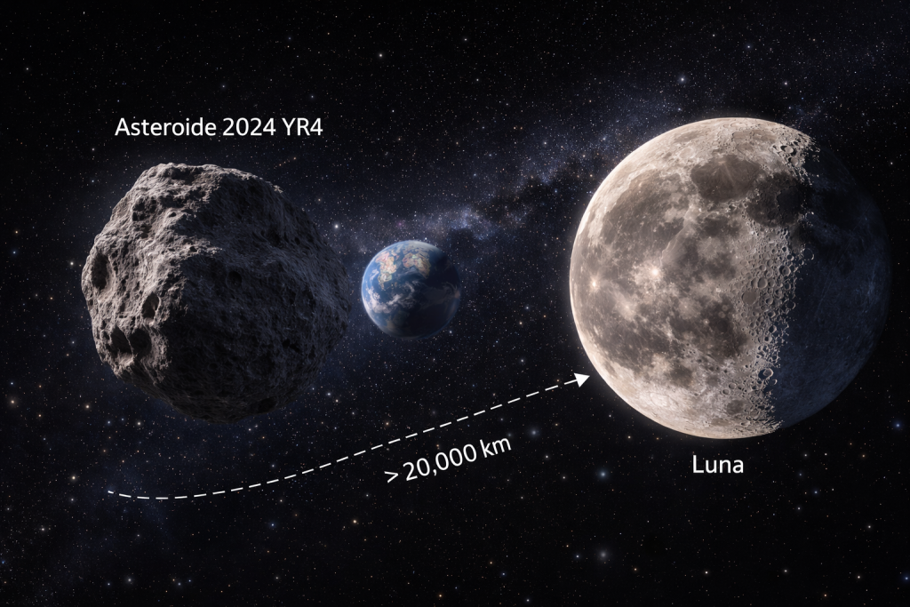 L'asteroide 2024 YR4 non colpirà la Luna