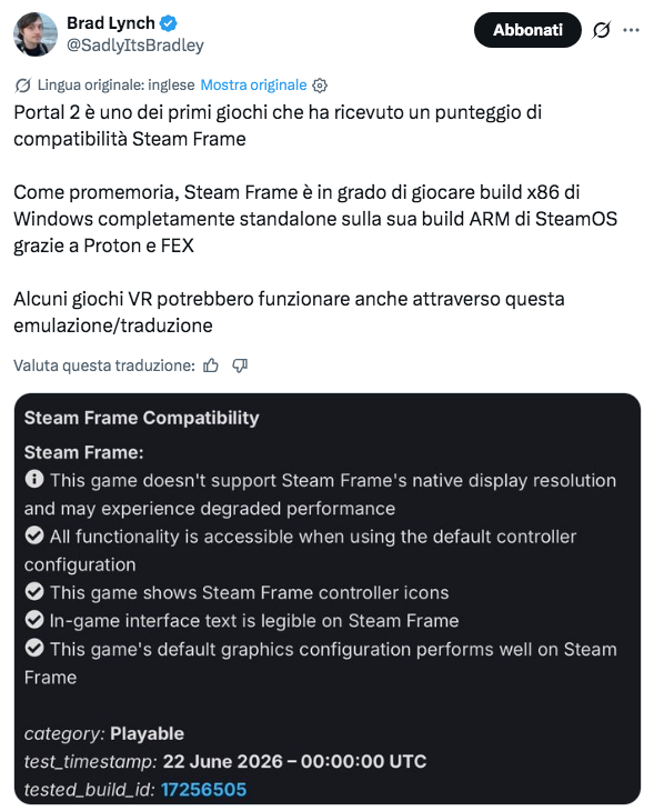 Steam Frame: Portal 2 è giocabile ma non ancora perfetto