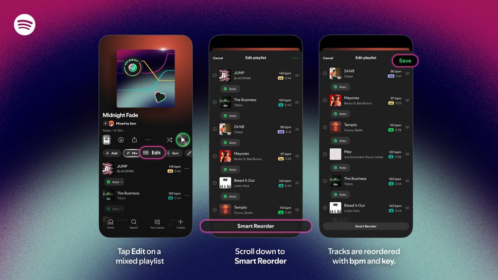 Spotify Smart Reorder: playlist per BPM e tonalità