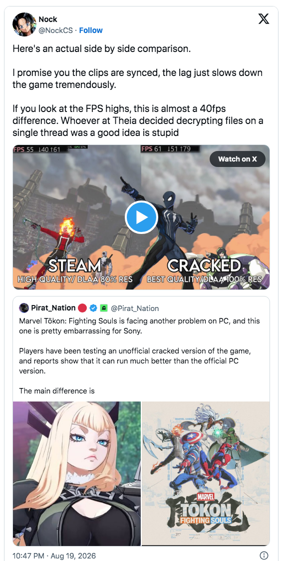 Marvel Tōkon: la versione crackata sembra girare meglio su PC