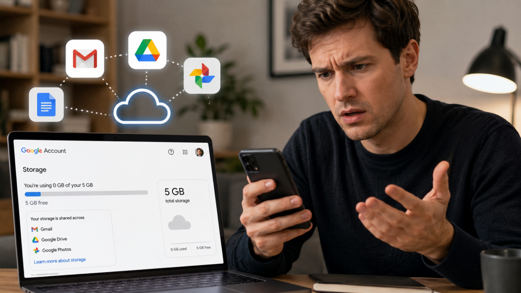Gmail 5GB gratuiti anziché 15GB: cosa significa?