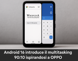 Android 16 introduce il multitasking 90:10 ispirato da OPPO