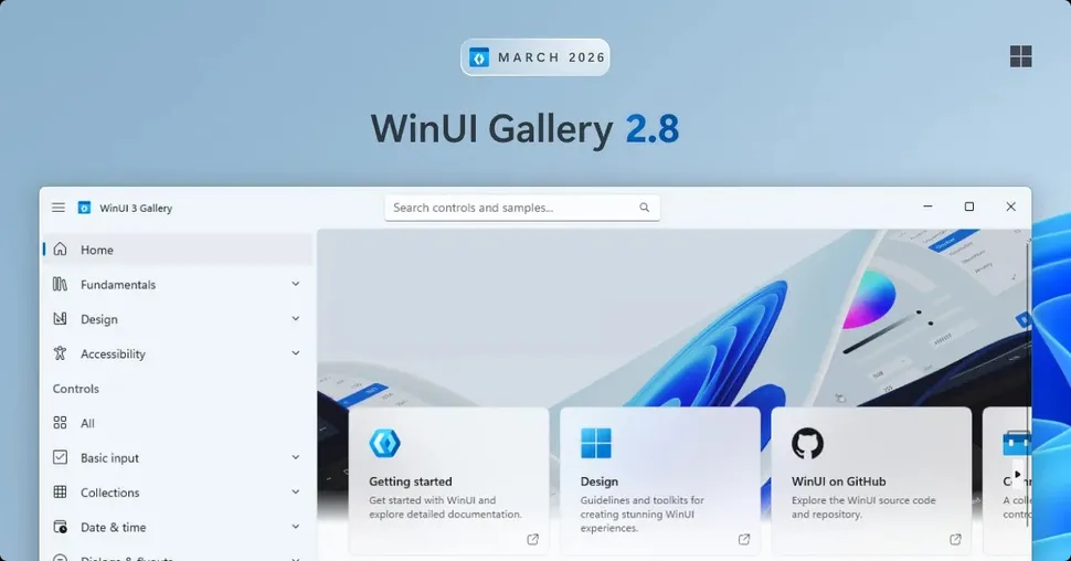 Windows 11 app: WinUI Gallery 2.8 chiarisce