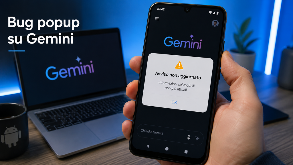 Bug popup su app Gemini: Google mostra avvisi superati