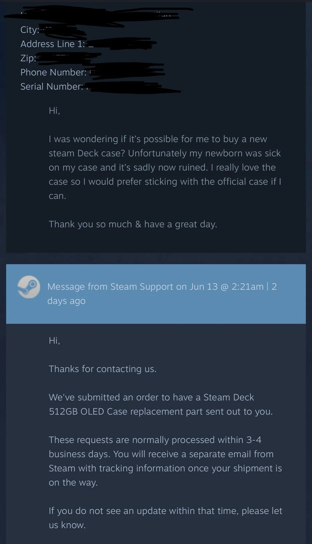 Steam Deck case: un utente ne riceve uno gratis da Valve