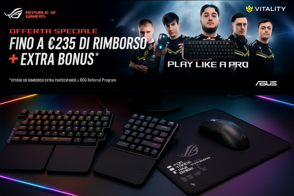 ASUS ROG presenta Falcata, Harpe II Ace e Sheath II XXL per eSport