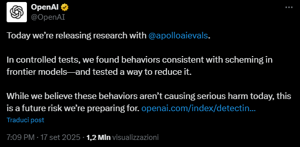 OpenAI avverte: i chatbot potrebbero mentire di proposito