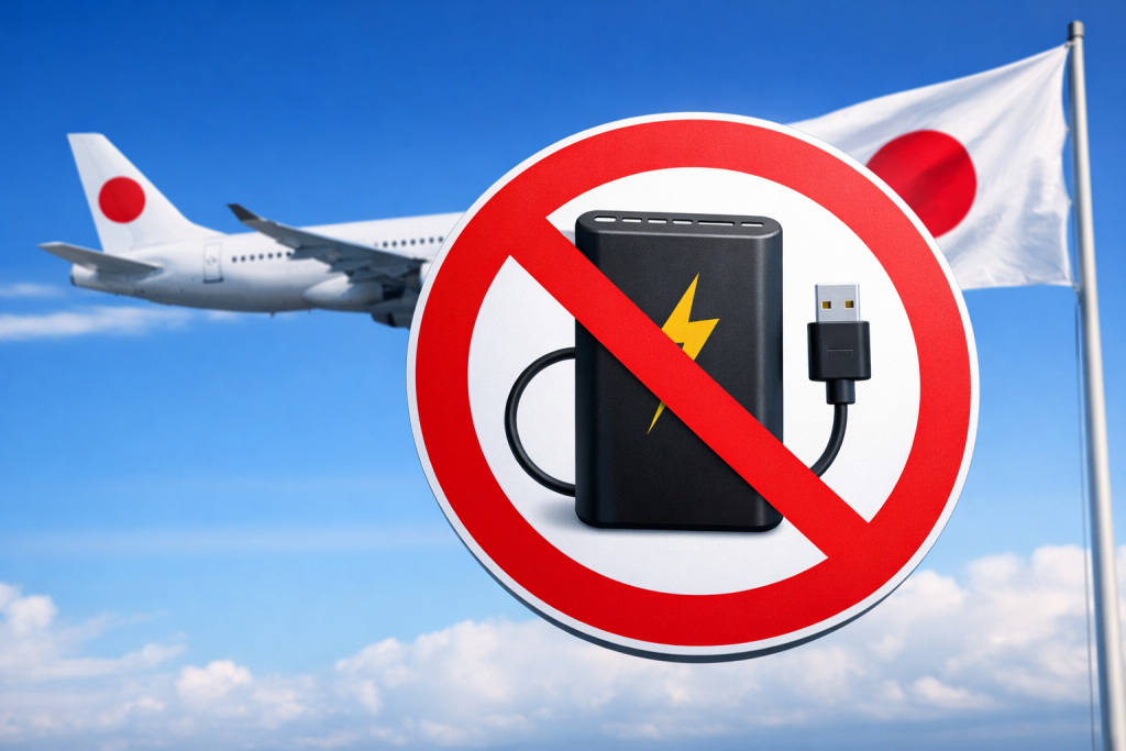 Power bank in volo: il Giappone dice stop