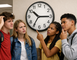 Ragazzi non sanno leggere orologio analogico