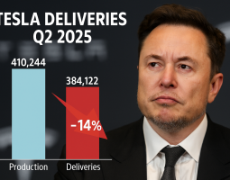 Tesla in difficoltà, consegne in calo nel secondo trimestre 2025
