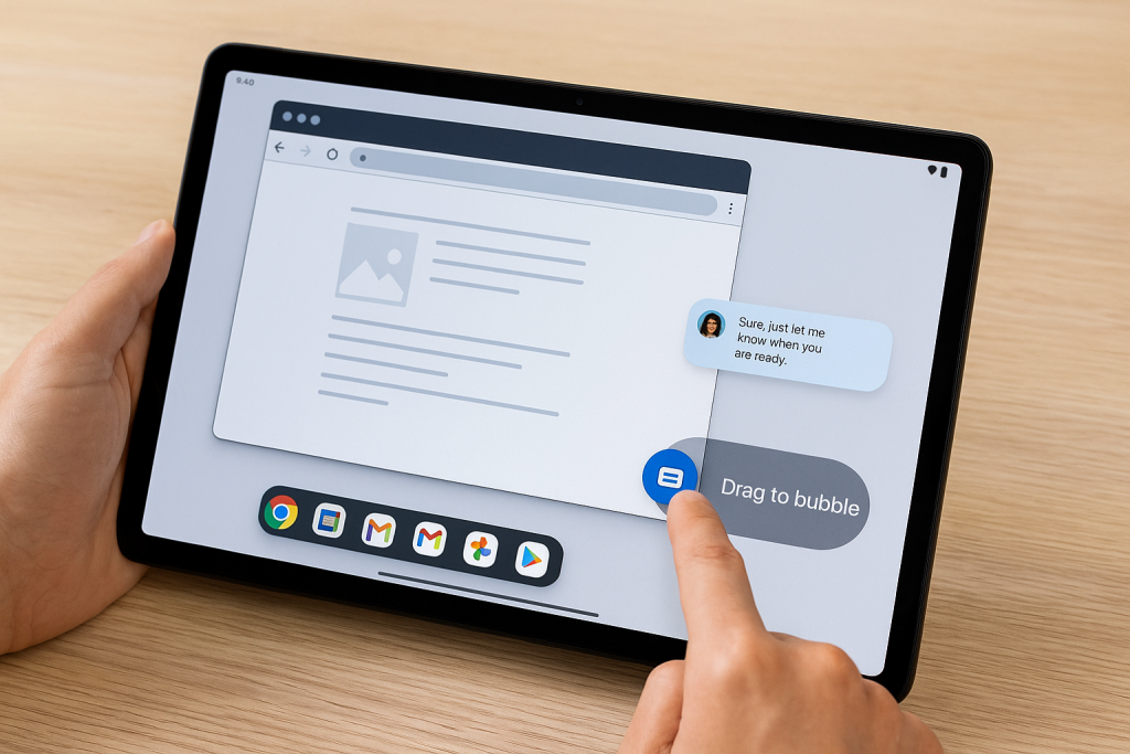 Drag to bubble: il gesto multitasking che rivoluziona i tablet Android