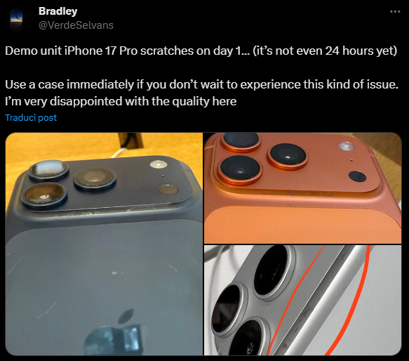 iPhone 17 Pro: emergono segnalazioni di graffi sul nuovo design