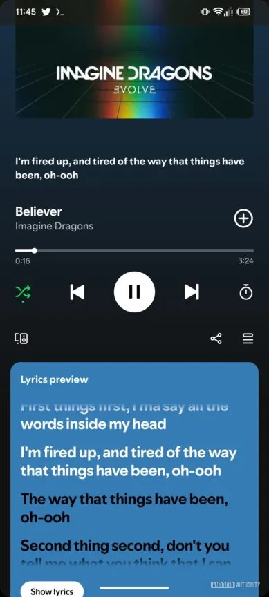 Spotify testi in primo piano: novità “Now Playing”