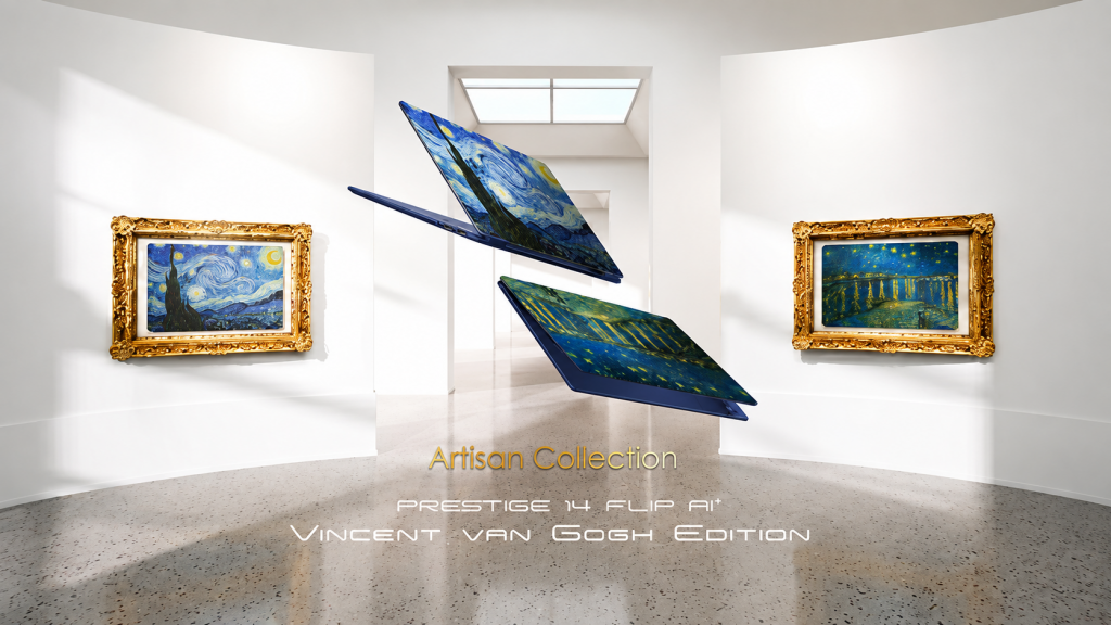 MSI Prestige 14 Flip AI+ diventa un’opera di Van Gogh
