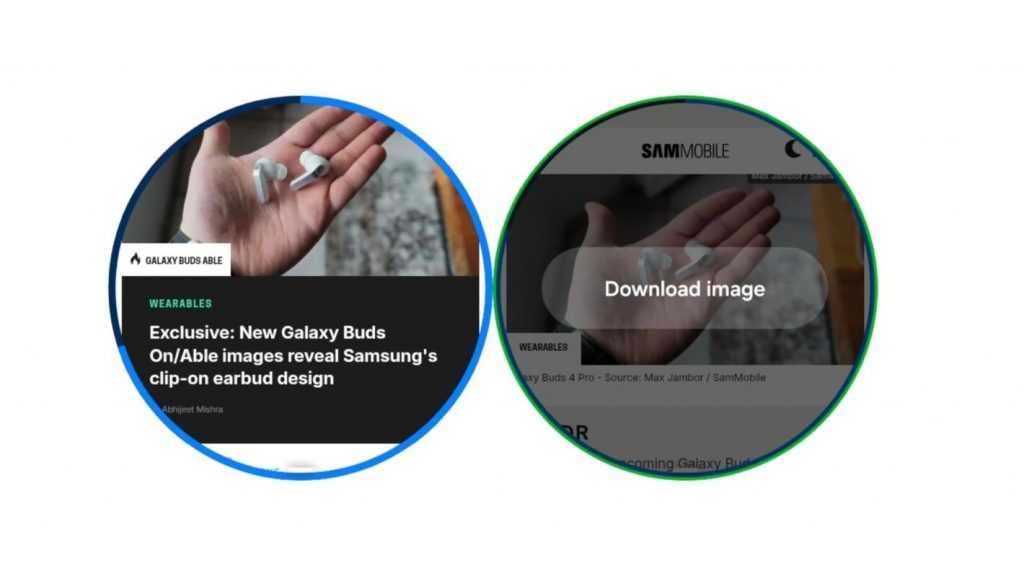 Samsung Browser su Galaxy Watch ora scarica immagini