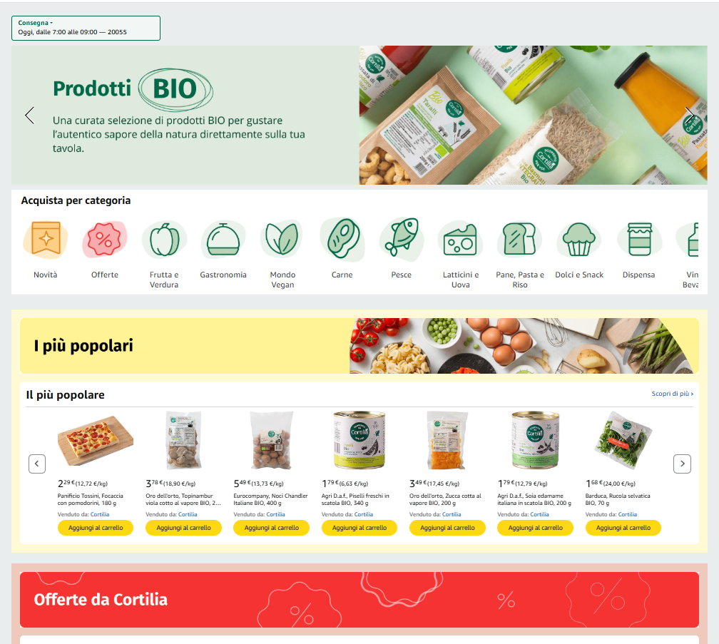 Amazon e Cortilia portano la spesa di qualità a Milano, Monza e dintorni