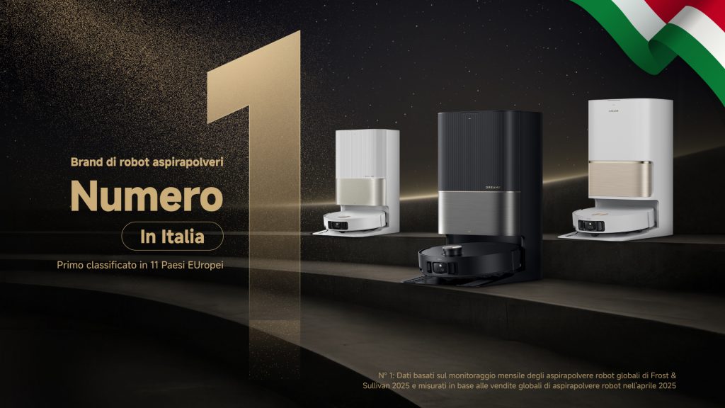 Dreame si conferma leader del mercato dei robot aspirapolvere in Italia