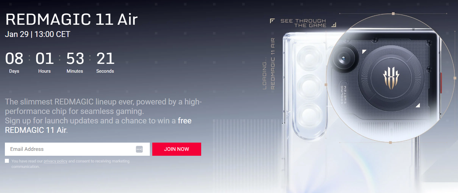 RedMagic 11 Air: data globale ufficiale svelata