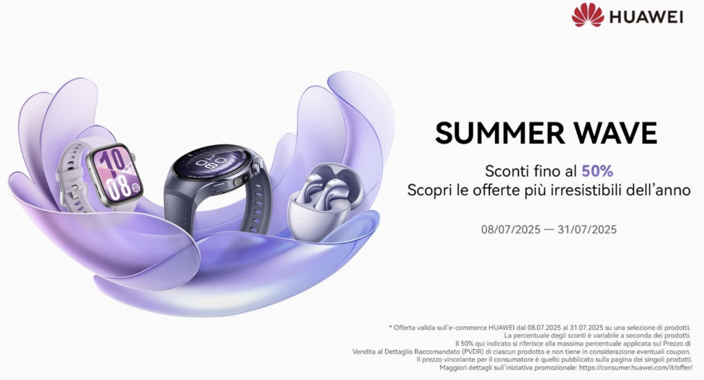 Huawei Summer Wave: sconti fino al 50%