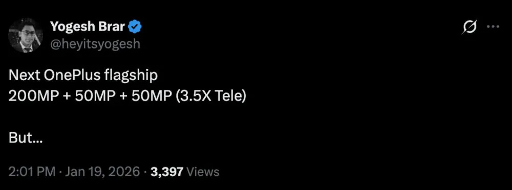 OnePlus 16: leak sulla fotocamera 200MP
