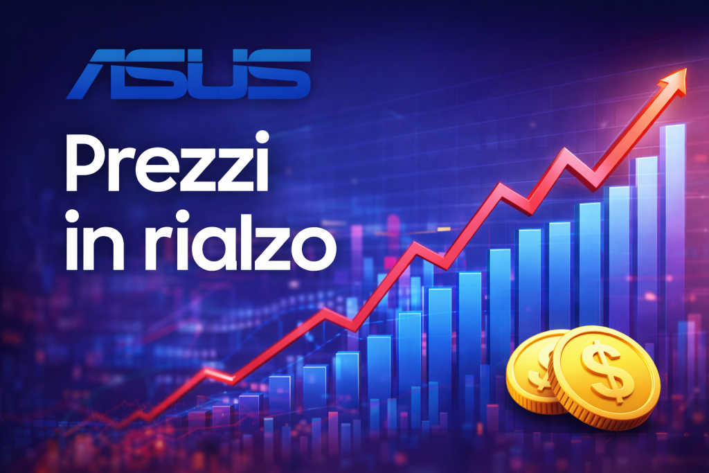 Asus annuncia prezzi in aumento dal 5 gennaio