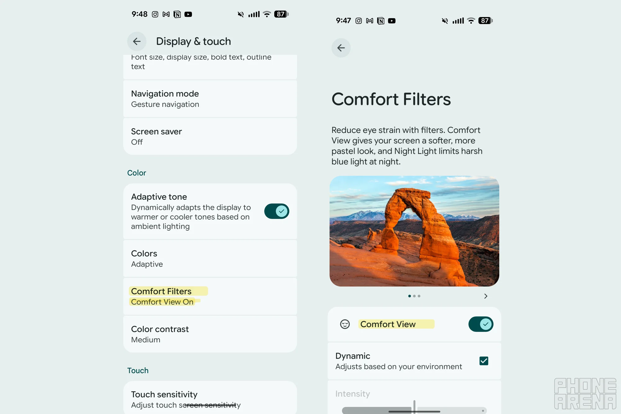 Google Pixel Comfort View: display più morbido