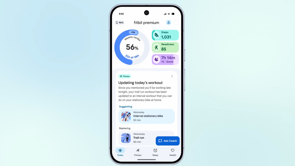 Nuovo Coach AI per la salute di Google arriva su iPhone