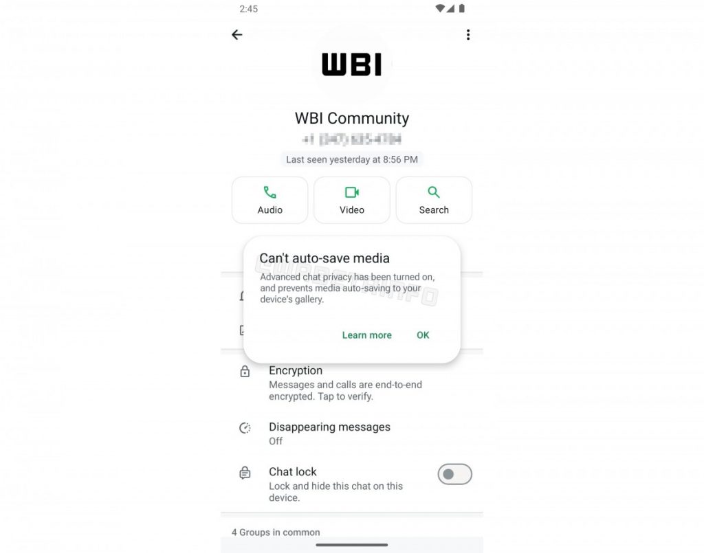 WhatsApp sta testando una funzione per evitare il salvataggio automatico dei media