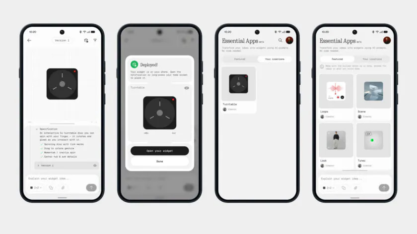 Nothing Essential Apps crea applicazioni dallo smartphone