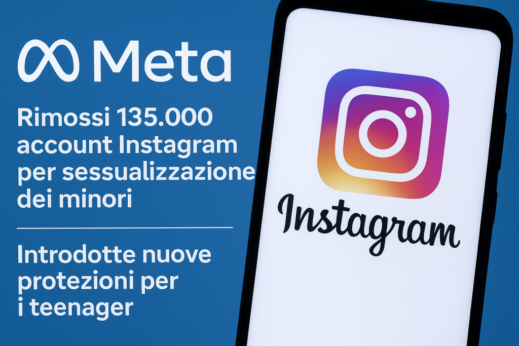 Meta rimuove 135.000 account Instagram per "sessualizzazione dei minori"