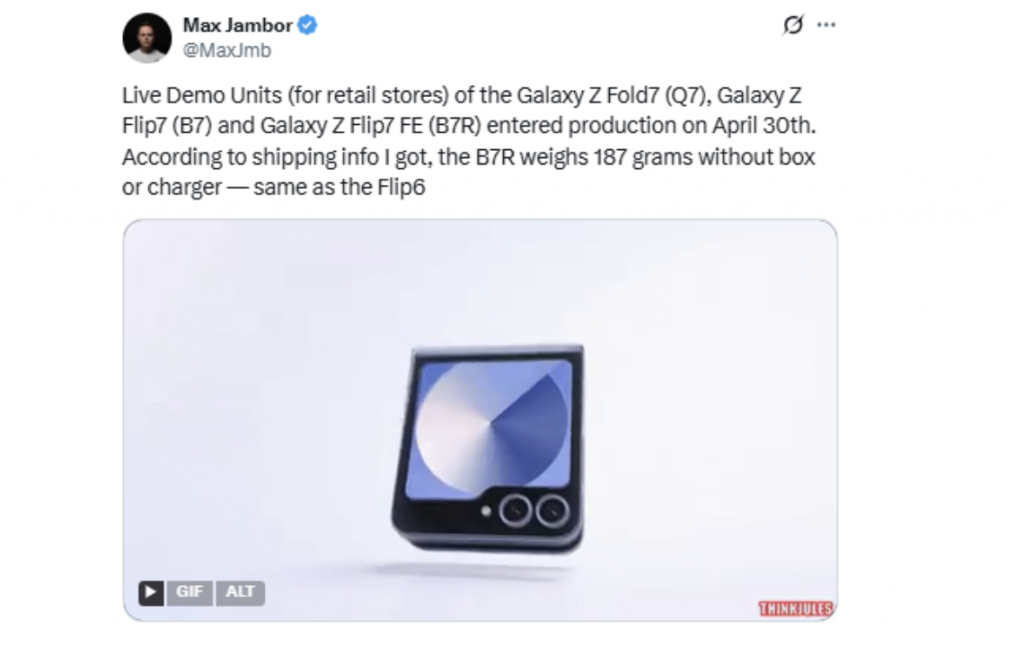 Galaxy Z Flip 7 FE: lancio simultaneo con Z Flip 7 a luglio 2025