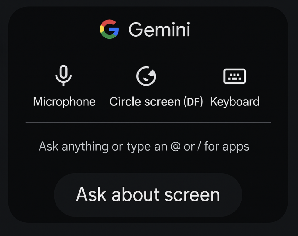 Google testa la nuova funzione “Circle Screen” in Gemini
